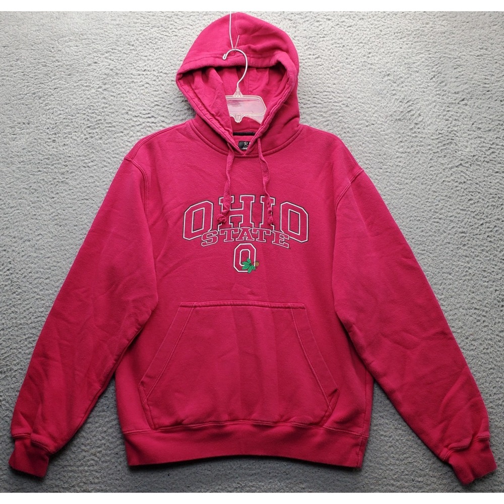 NCAA Ohio State Buckeyes Big Cotton Football Hoodie Womens Small Pink‎ Pullover